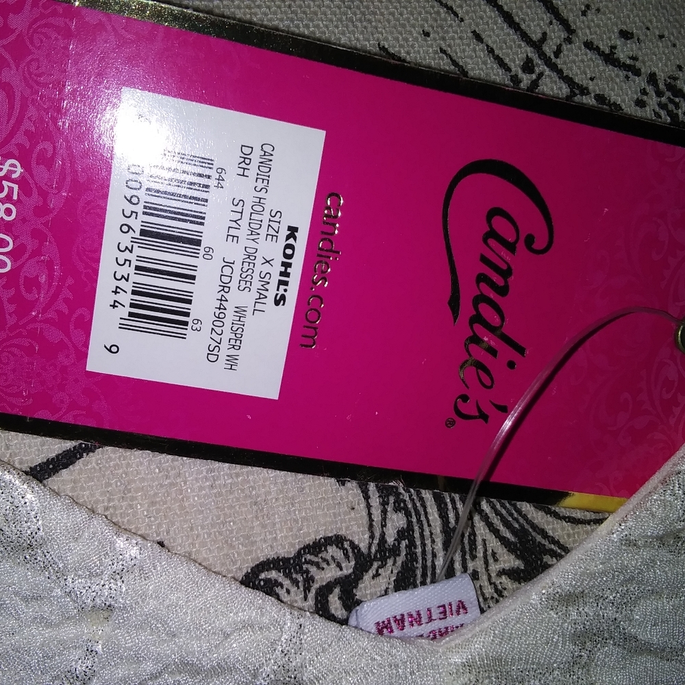 Candie's Holiday Dress, black and white, XS